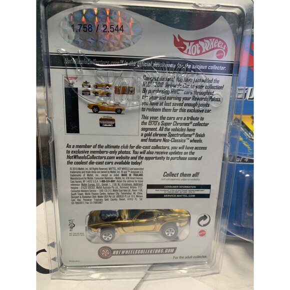 Hot Wheels Super Chromes Custom Mustang RLC Rewards Series Gold Die-Cast Car 1:6 - Picture 2 of 2